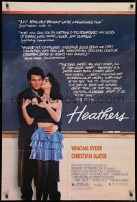 1y407 HEATHERS 1sh 1989 great image of really young Winona Ryder & Christian Slater!