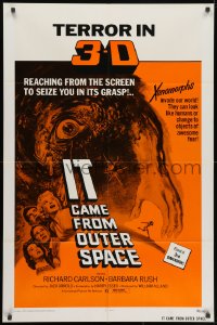 1y462 IT CAME FROM OUTER SPACE 1sh R1972 Jack Arnold classic 3-D sci-fi, cool artwork!