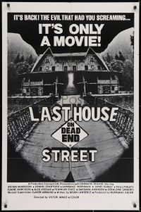 1y501 LAST HOUSE ON DEAD END STREET 1sh 1977 evil that had you screaming is back, it's only a movie