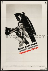 1y553 MAGNUM FORCE 1sh 1973 best image of Clint Eastwood is Dirty Harry pointing his huge gun!