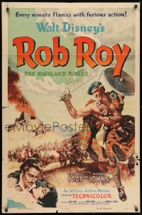 1y722 ROB ROY style A 1sh 1954 Disney, art of Richard Todd as The Scottish Highland Rogue!