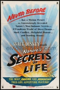 1y762 SECRETS OF LIFE 1sh 1956 Disney True Life Adventure, nature's most intimate secrets!
