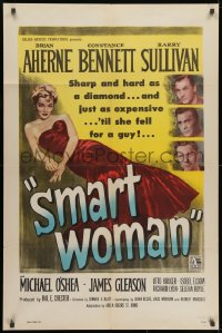 1y796 SMART WOMAN 1sh 1948 Brian Aherne, Barry Sullivan, close up of Constance Bennett!