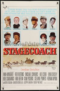 1y813 STAGECOACH 1sh 1966 Ann-Margret, Red Buttons, Bing Crosby, great Norman Rockwell art!