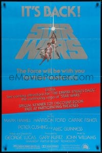 1y819 STAR WARS studio style 1sh R1979 George Lucas classic sci-fi epic, art by Tom Jung!