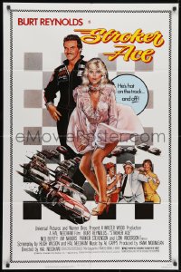 1y828 STROKER ACE 1sh 1983 car racing art of Burt Reynolds & sexy Loni Anderson by Drew Struzan!