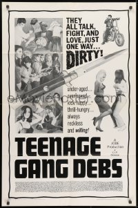 1y862 TEENAGE GANG DEBS 1sh 1966 Diane Conti, Linda Gale, Eileen Dietz, they all fight & love dirty