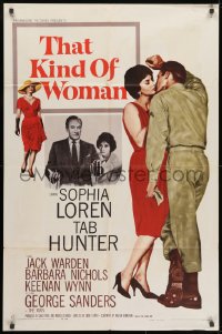 1y876 THAT KIND OF WOMAN 1sh 1959 sexy Sophia Loren, Tab Hunter & George Sanders, Sidney Lumet!