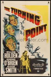 1y912 TURNING POINT 1sh 1952 William Holden, Edmond O'Brien, Alexis Smith, film noir!