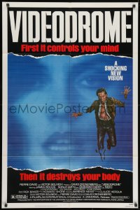 1y933 VIDEODROME 1sh 1983 David Cronenberg, James Woods, huge c/u of Debbie Harry, sci-fi!
