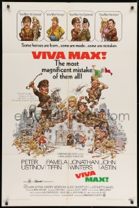 1y938 VIVA MAX 1sh 1970 Peter Ustinov, Jonathan Winters, great Jack Davis art of cast!