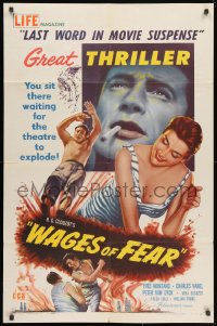 1y939 WAGES OF FEAR 1sh 1955 Yves Montand, Henri-Georges Clouzot's suspense classic!