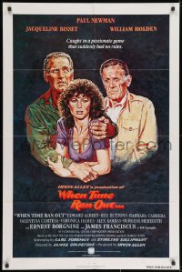 1y955 WHEN TIME RAN OUT int'l 1sh 1980 Tanenbaum art of Paul Newman, William Holden & Jacqueline Bisset