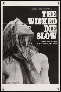 1y961 WICKED DIE SLOW 1sh 1968 Gary Allen, Steve Rivard, hand on woman, sexploitation western!