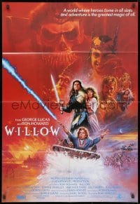 1y972 WILLOW int'l 1sh 1988 George Lucas & Ron Howard directed, different Brian Bysouth art!
