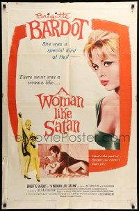 1y982 WOMAN LIKE SATAN 1sh 1959 La Femme et le Pantin, Brigitte Bardot, a special kind of Hell!