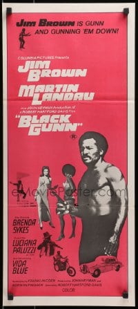 1z725 BLACK GUNN Aust daybill 1972 Jim Brown is dynamite, Luciana Paluzzi, Brenda Sykes