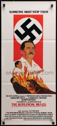 1z728 BOYS FROM BRAZIL Aust daybill 1978 Gregory Peck is a Nazi on the run from Laurence Olivier!