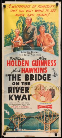 1z732 BRIDGE ON THE RIVER KWAI Aust daybill 1958 William Holden, David Lean classic, pre-awards!