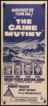 1z740 CAINE MUTINY Aust daybill R1960s art of Humphrey Bogart, Ferrer, Johnson & MacMurray!