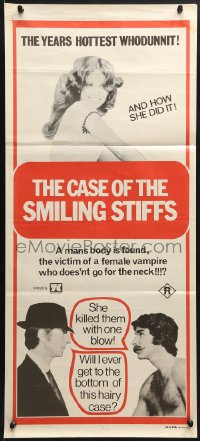 1z751 CASE OF THE FULL MOON MURDERS Aust daybill 1975 The Case of the Smiling Stiffs, Harry Reems!