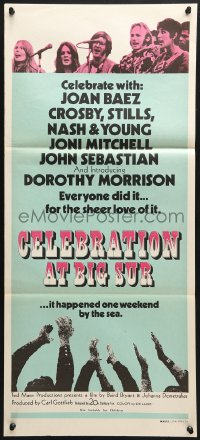 1z754 CELEBRATION AT BIG SUR Aust daybill 1971 celebrate with Joan Baez, Crosby, Stills, Nash & Young!