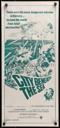 1z760 CITY BENEATH THE SEA Aust daybill 1971 Irwin Allen, Stuart Whitman, green art style!