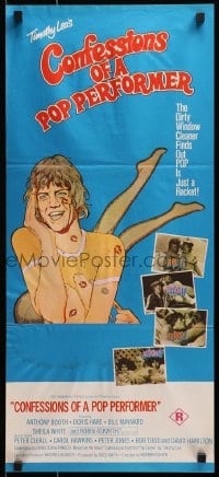 1z765 CONFESSIONS OF A POP PERFORMER Aust daybill 1975 rock 'n' roll, wacky artwork!