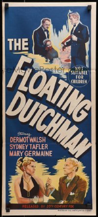 1z790 FLOATING DUTCHMAN Aust daybill 1952 Dermot Walsh, Sydney Tafler, wild art of woman struggling with man