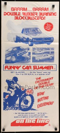 1z796 FUNNY CAR SUMMER/ON THE LINE Aust daybill 1970s you wont want to undo your belt, racing!