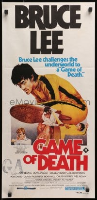 1z798 GAME OF DEATH Aust daybill 1981 Bruce Lee, cool Yuen Tai-Yung kung fu artwork!