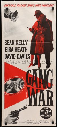 1z799 GANG WAR Aust daybill 1962 Sean Kelly, Eira Heath, Davies, juke-box racket spins into murder!