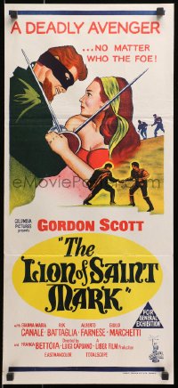 1z850 LION OF SAINT MARK Aust daybill 1963 Scott & Gianna-Maria Canale in swashbuckling adventure!