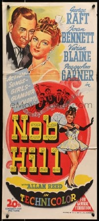 1z875 NOB HILL Aust daybill 1945 different art of George Raft & Joan Bennett!