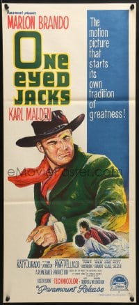 1z880 ONE EYED JACKS Aust daybill 1961 great art of star & director Marlon Brando!
