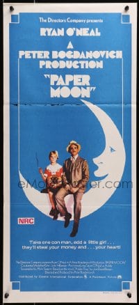 1z888 PAPER MOON Aust daybill 1973 great image of smoking Tatum O'Neal with dad Ryan O'Neal!