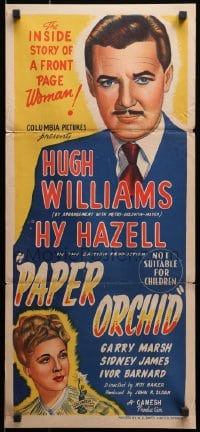 1z889 PAPER ORCHID Aust daybill 1949 Hugh Williams, Hy Hazell, art of front page woman!