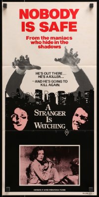 1z946 STRANGER IS WATCHING Aust daybill 1982 Kate Mulgrew & Rip Torn, New York serial killer horror