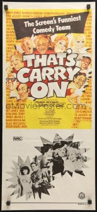 1z954 THAT'S CARRY ON Aust daybill 1977 great wacky, different artwork from the best of series!