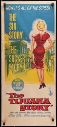 1z964 TIJUANA STORY Aust daybill 1957 story of most notorious sucker-trap in Western Hemisphere!
