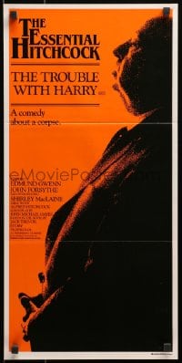 1z973 TROUBLE WITH HARRY Aust daybill R1983 full-length image of director Alfred Hitchcock!