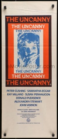 1z976 UNCANNY Aust daybill 1977 Peter Cushing, cool completely different image & design!