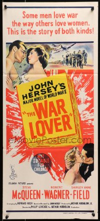 1z986 WAR LOVER Aust daybill 1962 Steve McQueen & Robert Wagner loved war like others loved women!