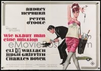 1z285 HOW TO STEAL A MILLION German 33x47 1966 different art of Audrey Hepburn & Peter O'Toole!