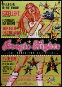 1z353 BOOGIE NIGHTS German 1998 P.T. Anderson, Burt Reynolds, artwork of sexy Heather Graham!