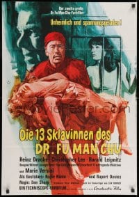 1z354 BRIDES OF FU MANCHU German 1966 Asian villain Christopher Lee, different art!