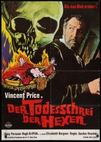 1z373 CRY OF THE BANSHEE German 1971 Vincent Price probes new depths of terror, red title!