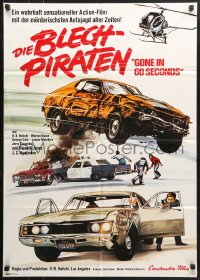 1z413 GONE IN 60 SECONDS German 1976 cool car chase artwork with helicopter and more, different!