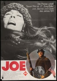 1z428 JOE German 1971 Peter Boyle w/shotgun, American flag, and hippie target, drugs!