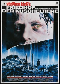 1z467 PET SEMATARY German 1989 Stephen King's best selling thriller, cool graveyard image!